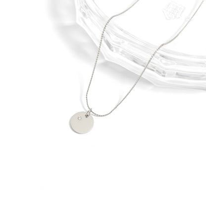 Stainless Steel Blank Engravable Circle Birthstone Charm: May/Emerald