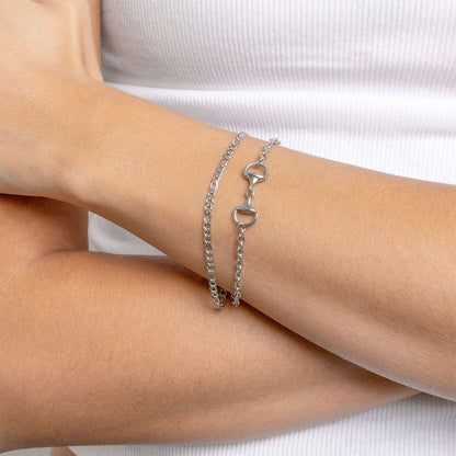 18K Gold PVD Stainless Steel Horsebit Bracelet: Gold