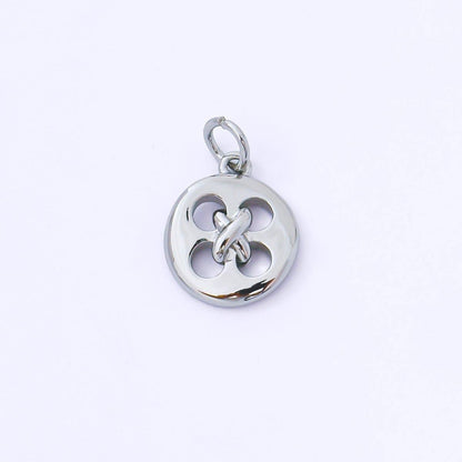 24K Gold Filled 11mm Clothes Buttons Charm in Gold & Silver | AF1549: SILVER