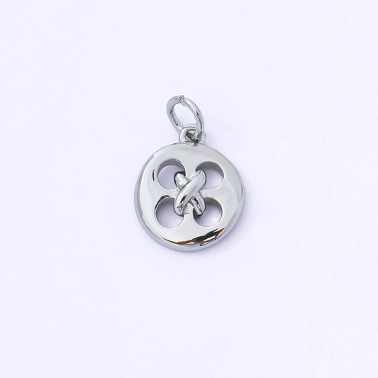 24K Gold Filled 11mm Clothes Buttons Charm in Gold & Silver | AF1549: SILVER