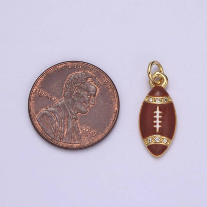 Mini Gold Football Charm Sports Ball Super Ball Party Jewelry Necklace Earring Bracelet Making N-925 - N-928: Brown