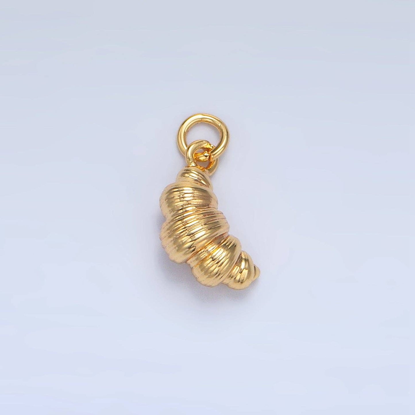 24K Gold Filled 12mm Mini Minimalist Croissant 3D Charm | D419