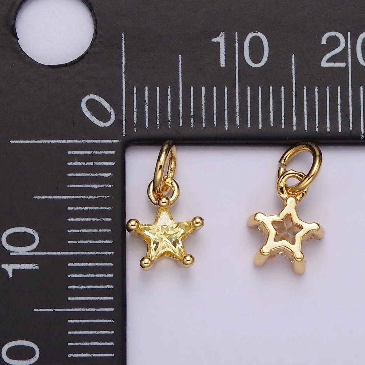 14K Gold Filled Celestial Star CZ Birthstone Personalized Add-On Charm | AG549 - AG560: Dark Blue