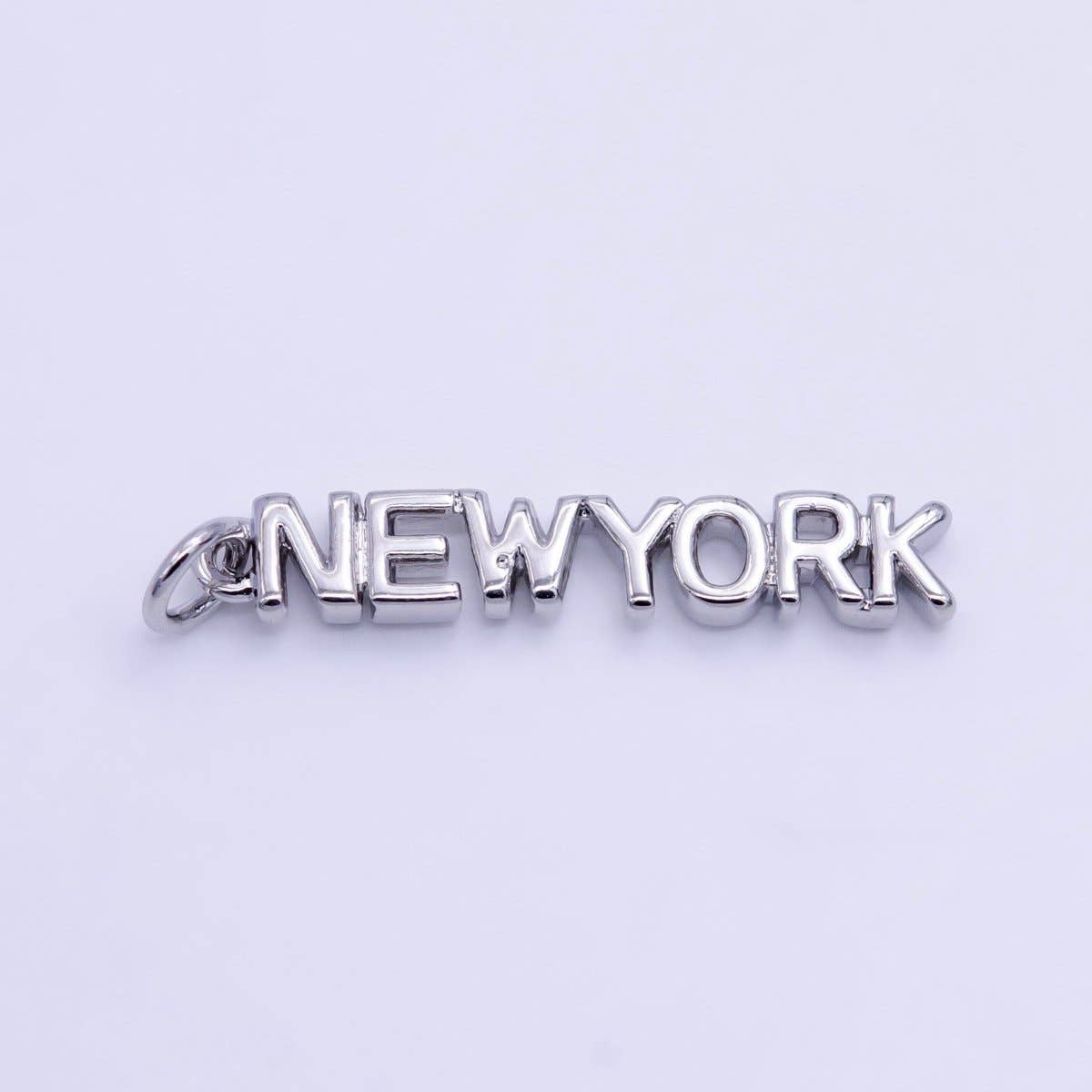 16K Gold Filled USA City States Script Tag Charm in Gold & Silver | D814 - D823: Gold / California