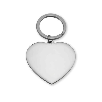 Engravable Heart Stainless Steel Keychain: Stainless / Small