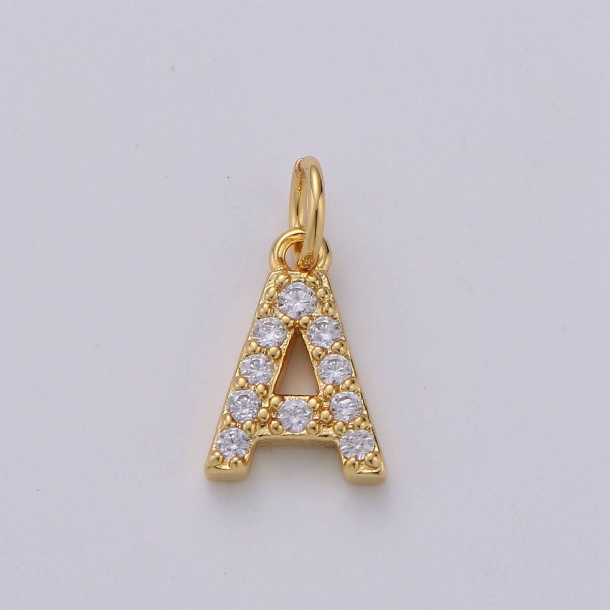 14k Gold Filled Tiny CZ Initial, Letter Alphabet Micro Pave charms Dainty Gold Cubic Pendant Charm for Necklace Bracelet Earring Add on A-099 to A-111: By Set