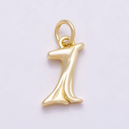 16K Gold Filled 14mm Minimalist Molten Alphabet Initial Letter Charm | Charms-00908 ~ Charms-00933: Letter A