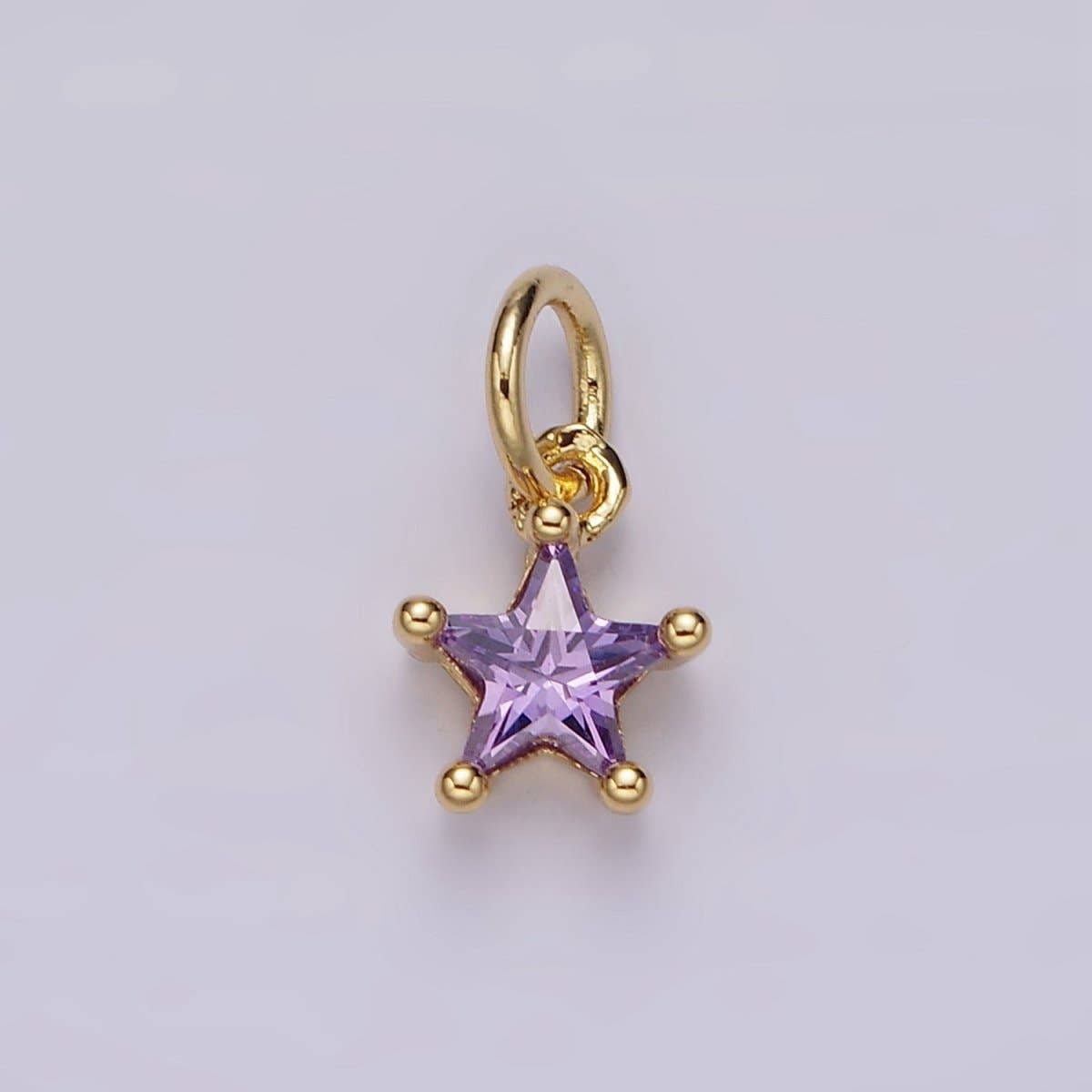 14K Gold Filled Celestial Star CZ Birthstone Personalized Add-On Charm | AG549 - AG560: Dark Blue