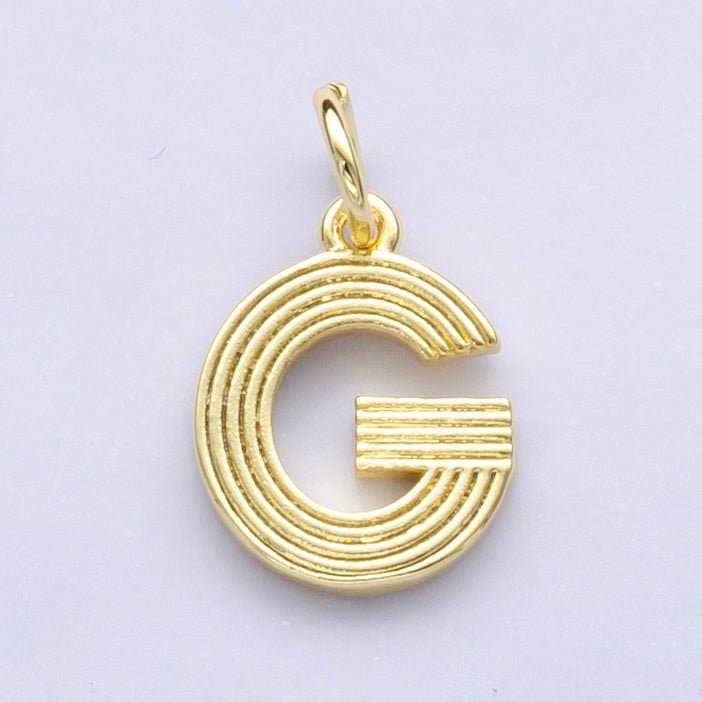 24K Gold Filled Groovy Disco Initial Letter Charm | A185 - A197: Letter J