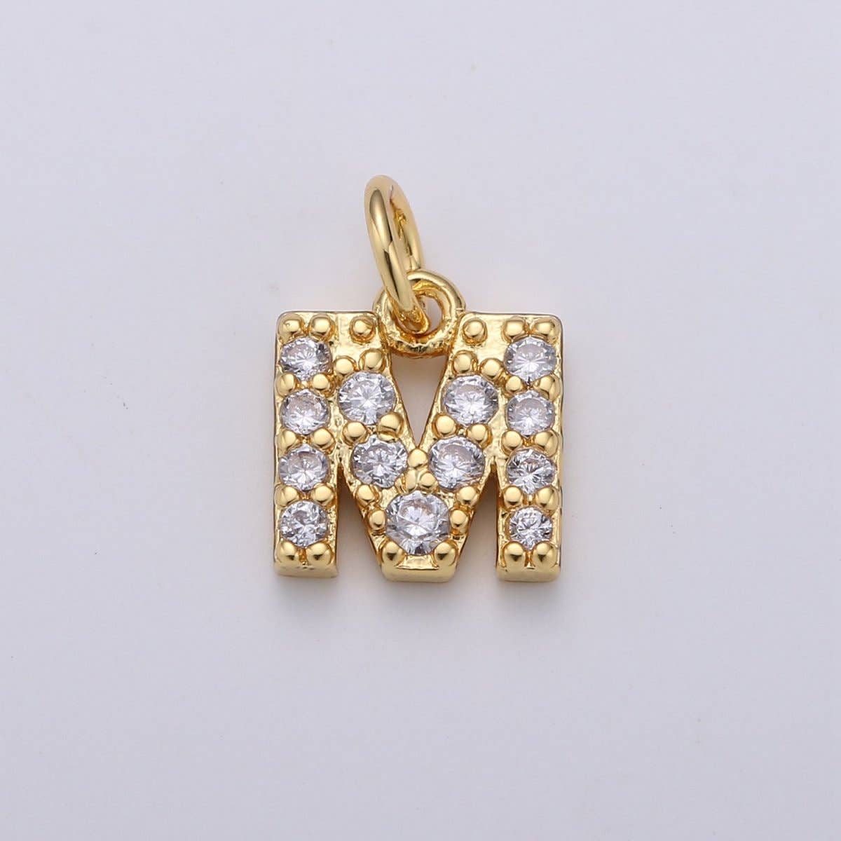 14k Gold Filled Tiny CZ Initial, Letter Alphabet Micro Pave charms Dainty Gold Cubic Pendant Charm for Necklace Bracelet Earring Add on A-099 to A-111: By Set