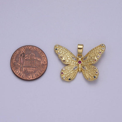 Gold Butterfly Pendant Mariposa Monarch Insect Jewelry Charm for Necklace Bracelet Supply N-608