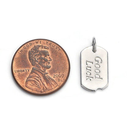24k Gold Filled Good Luck Charm, Bar Plate