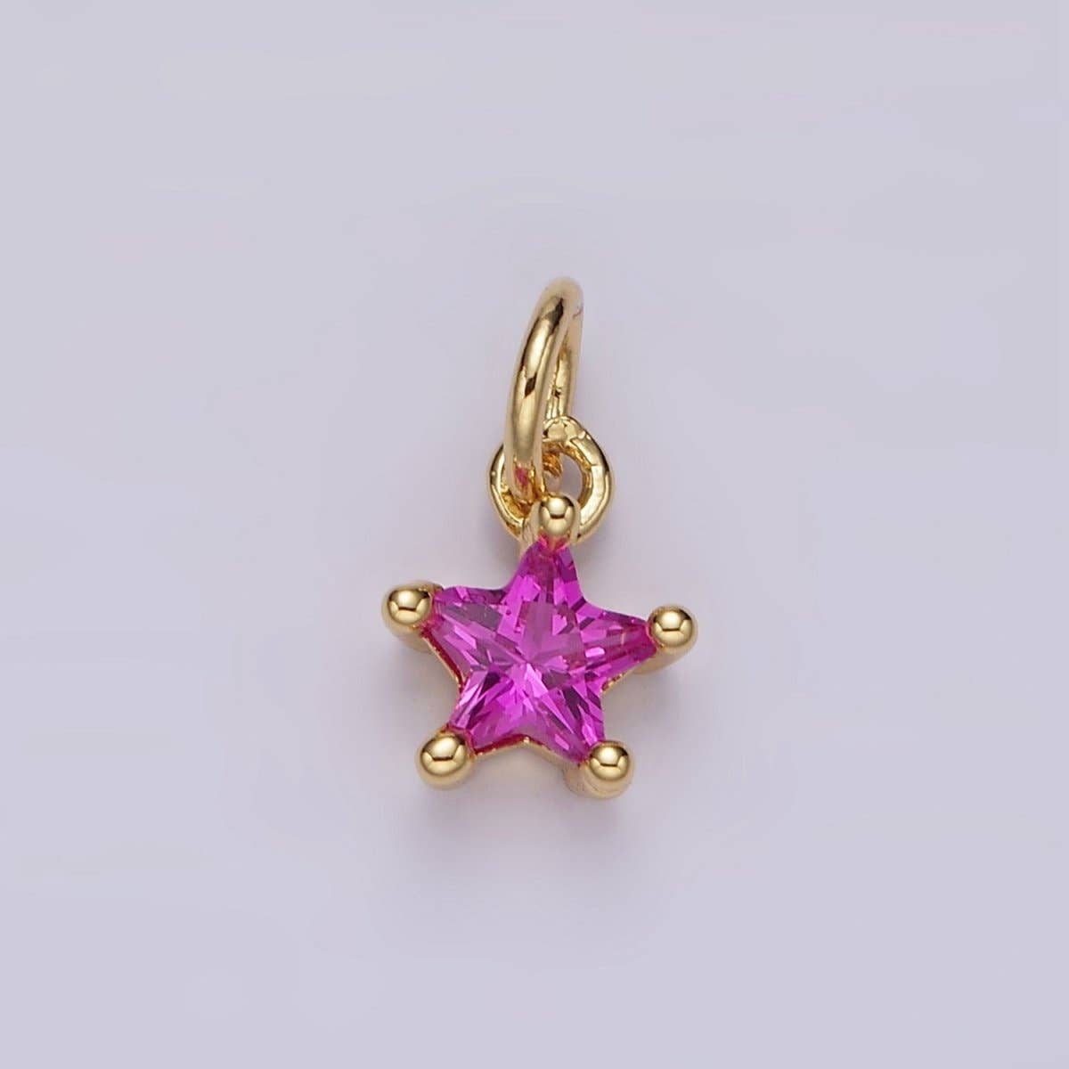 14K Gold Filled Celestial Star CZ Birthstone Personalized Add-On Charm | AG549 - AG560: Dark Blue