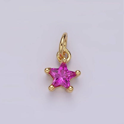 14K Gold Filled Celestial Star CZ Birthstone Personalized Add-On Charm | AG549 - AG560: Dark Blue