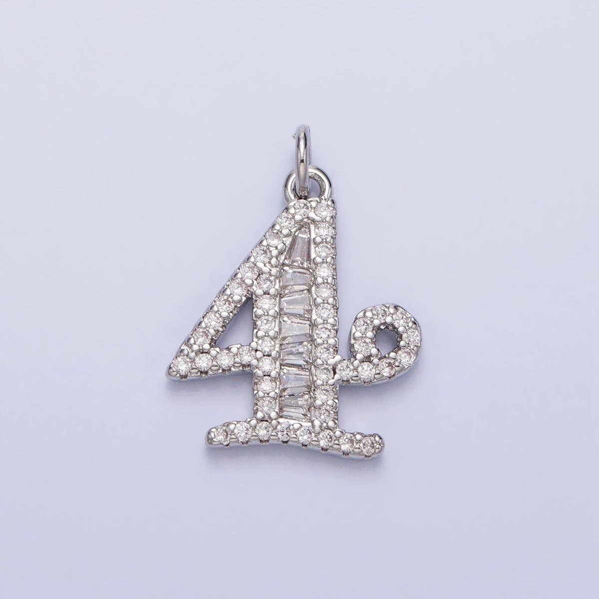 Micro Pave CZ Numbering Charms Pave Dangle Silver Number Charms Women Pave Number Findings Number 0-9 Charms AC529 - AC538: 1