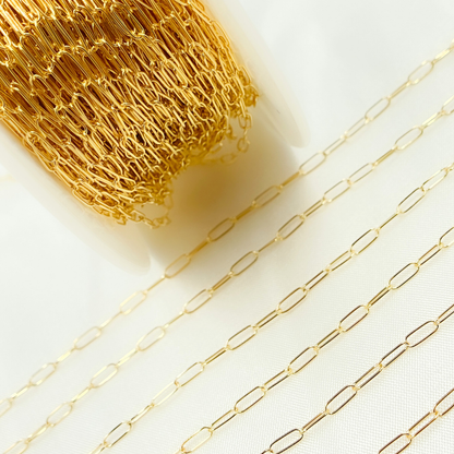 Permanent Jewelry  14k Gold Filled Smooth Paperclip Chain: 7in
