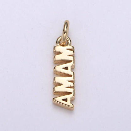 Dainty Mama Charm 18k Gold Filled Mama Charm for Bracelet Necklace Earring Component Diy Jewelry Making Supply E-140: Gold-Filled
