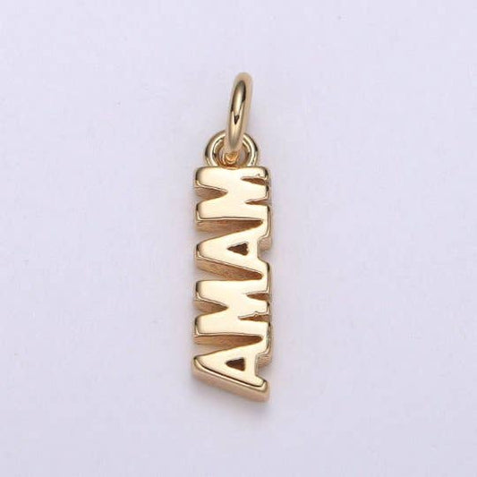 Dainty Mama Charm 18k Gold Filled Mama Charm for Bracelet Necklace Earring Component Diy Jewelry Making Supply E-140: Gold-Filled