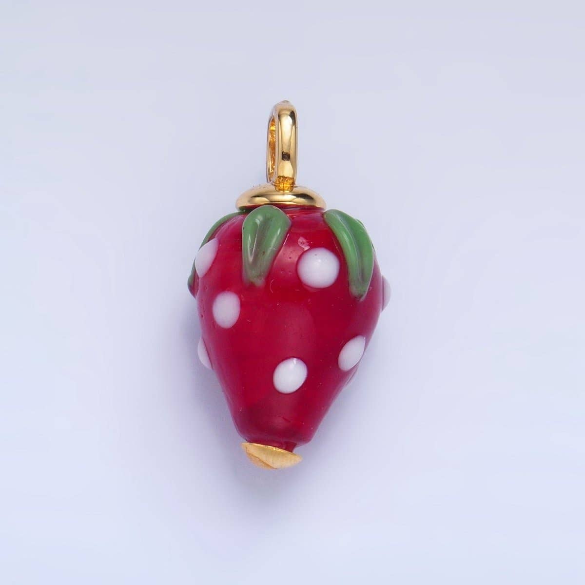 24K Gold Filled Nature Floral Mushroom Pet Sea Sell Ceramic Drop Charm: 21 Pink House
