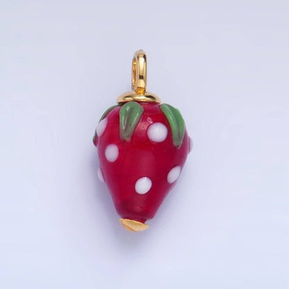24K Gold Filled Nature Floral Mushroom Pet Sea Sell Ceramic Drop Charm: 21 Pink House