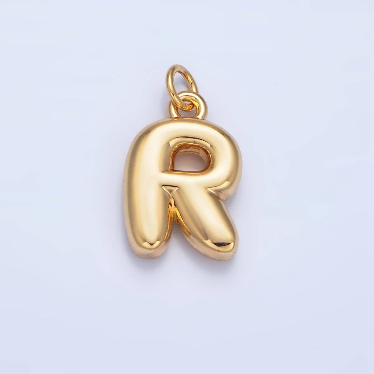 24K Gold Filled 17mm Initial Letter Chubby Balloon Charm | A1513 - A1525: Letter C