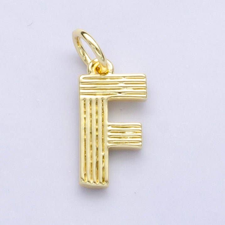24K Gold Filled Groovy Disco Initial Letter Charm | A185 - A197: Letter P