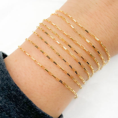Permanent  Jewelry 14k Gold Filled Box Link Chain: 7in. / 2.1mm-3mm / Box