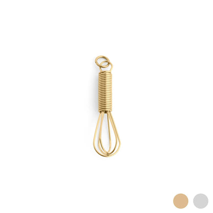 18K Gold PVD Stainless Steel Whisk Charm: Stainless