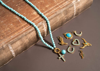 18K Gold PVD Western Charm Bar Charm Set (9pc): Gold