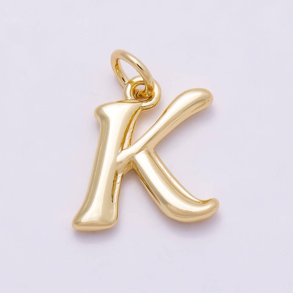 16K Gold Filled 14mm Minimalist Molten Alphabet Initial Letter Charm | Charms-00908 ~ Charms-00933: Letter A