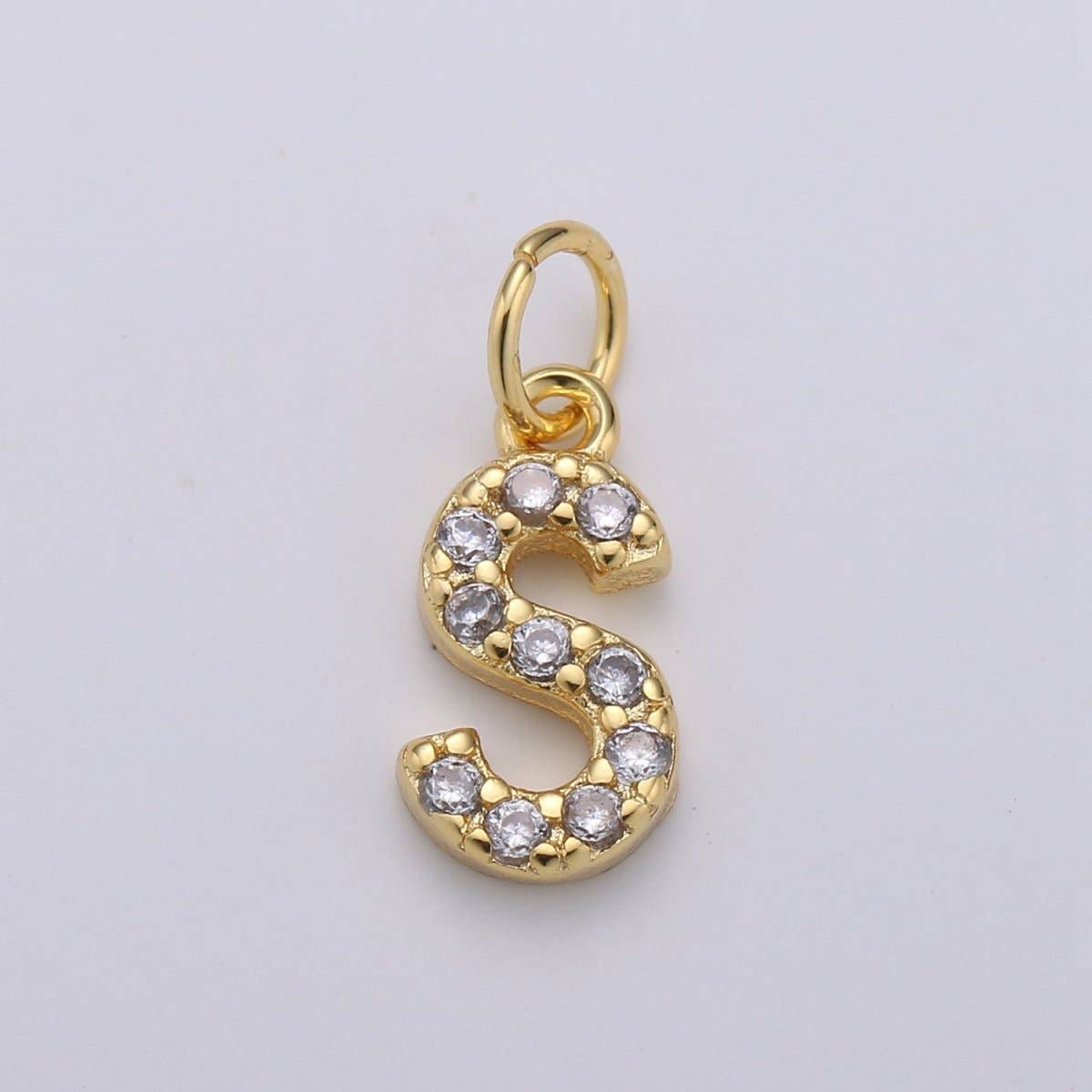 14k Gold Filled Tiny CZ Initial, Letter Alphabet Micro Pave charms Dainty Gold Cubic Pendant Charm for Necklace Bracelet Earring Add on A-099 to A-111: By Set