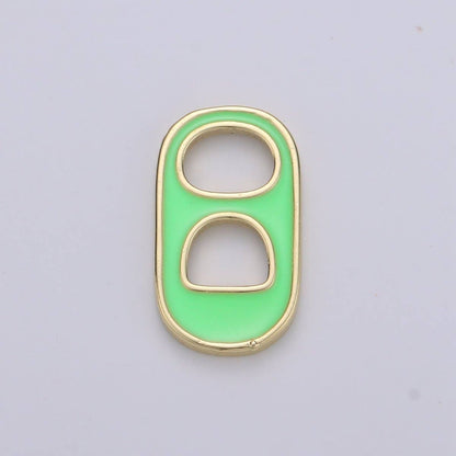 Black, Blue, Pink, Green, Yellow, Red Enamel Bottle Opener Gold Filled Charm - D-374- D-383: Purple