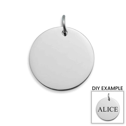 Engravable Circle Charms for Necklaces: 16mm