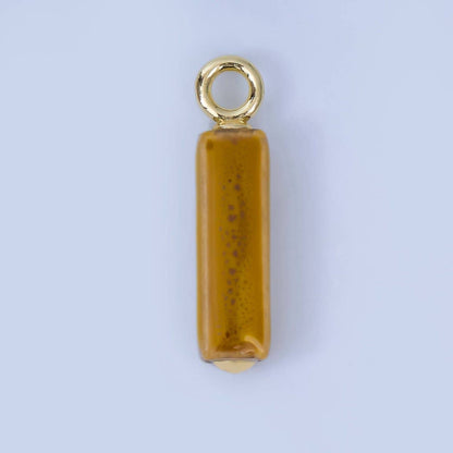 18K Gold Filled Blue, Teal, Brown, Pink Watercolor Bar Ceramic Drop Pendant | AJ-451: # 6