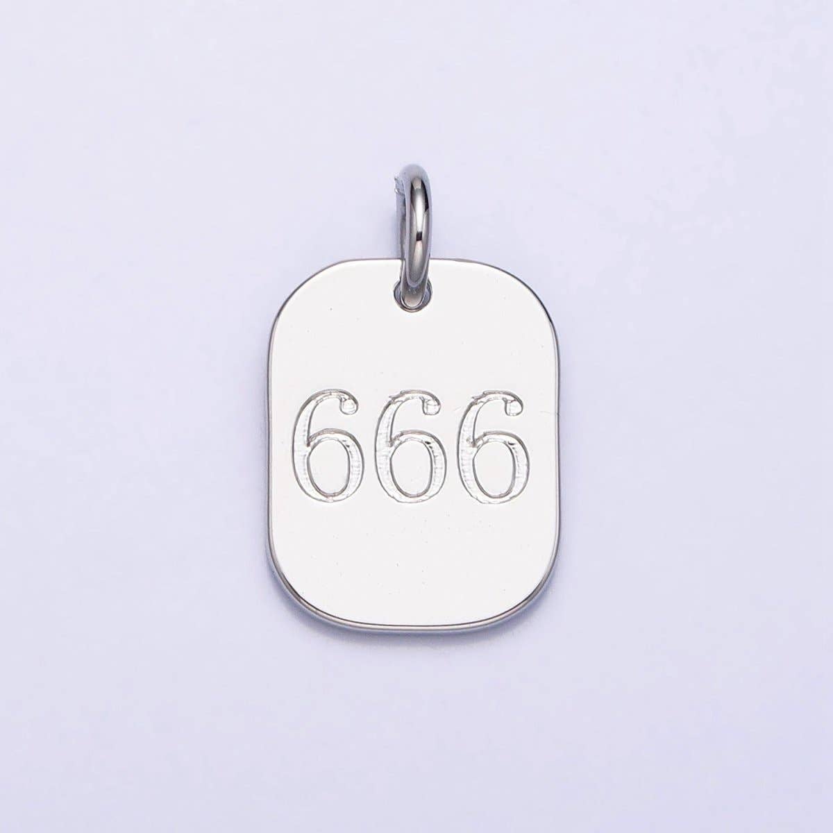 Dainty Silver Tag Angel Number Numerology Engraved Small Military Tag Charm add on Pendant | AC062-AC071: 111