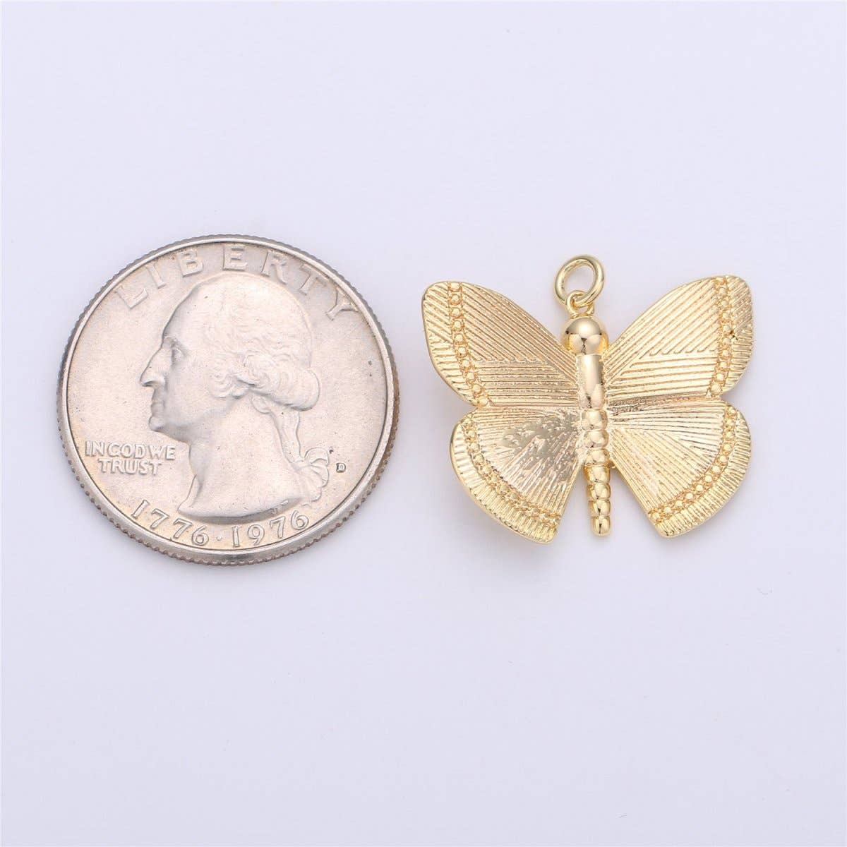 Dainty 14k Gold Filled Butterfly Pendant Gold Butterfly Charms for Bracelet, Earring, Necklace Charms for Jewelry Making Supply D-491 C-653: 11 mm