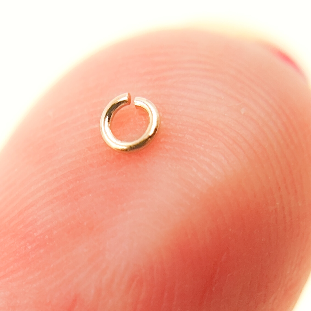 14K Solid Yellow Gold Open Jump Ring 24ga 2.5mm. MFT050DE25-14K: 2.5mm / 10 Pcs. / 24 Gauge