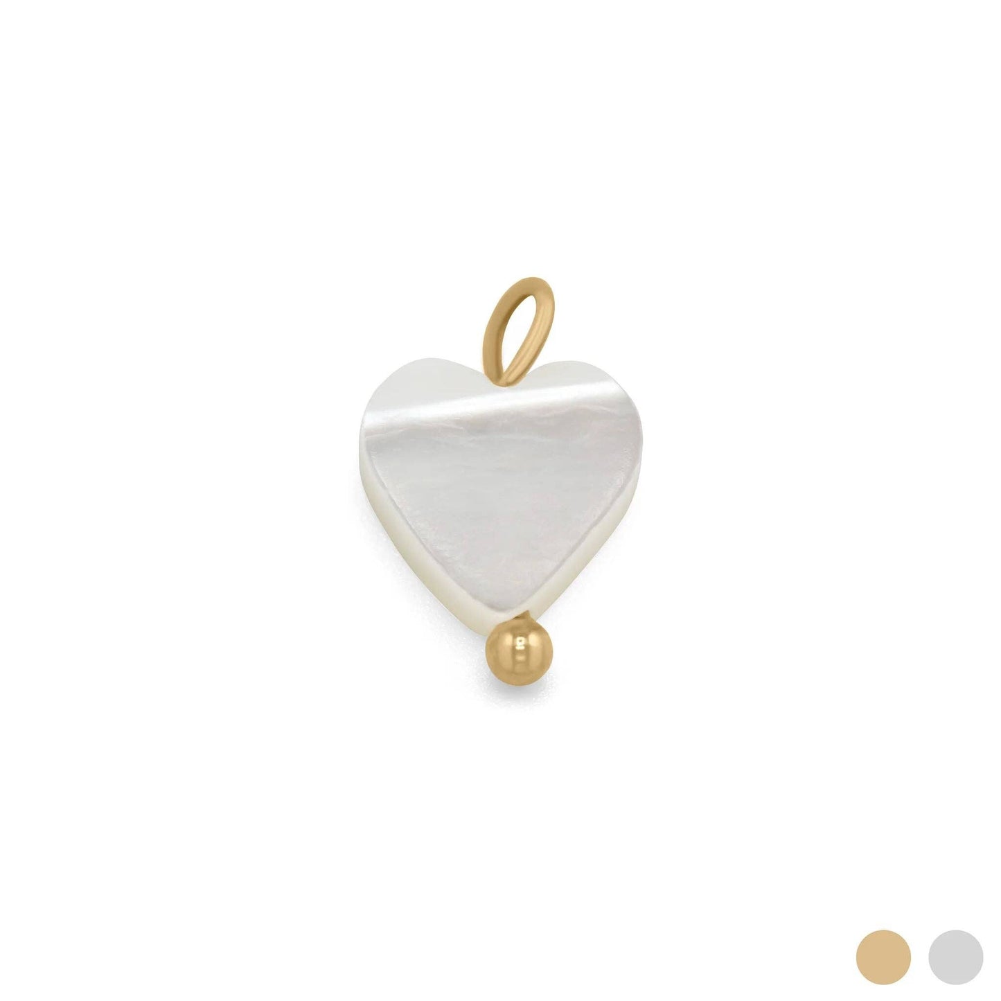 18K Gold PVD Stainless Steel Shell Heart Charm: Stainless