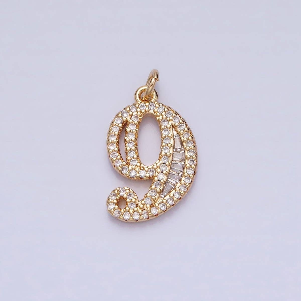 Micro Pave CZ Numbering Charms Pave Dangle Gold Filled Over Brass Number Charms Women Pave Number Findings Number 0-9 Charms AC519 - AC528: All # 0-9