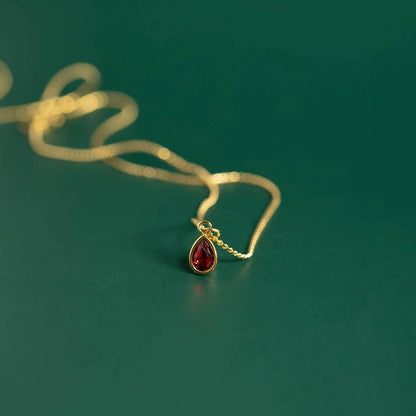 18K Gold PVD Teardrop Birthstone Charm: July