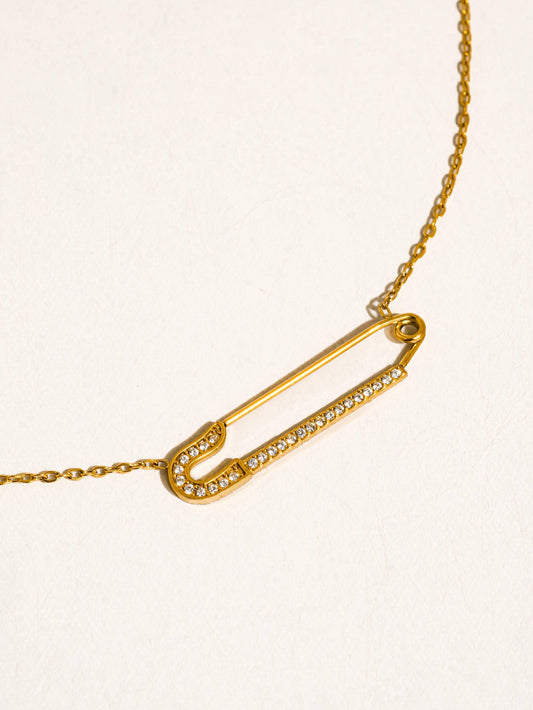 Lyselle 18K Gold Non-Tarnish Dainty Bar Necklace: Yellow Gold