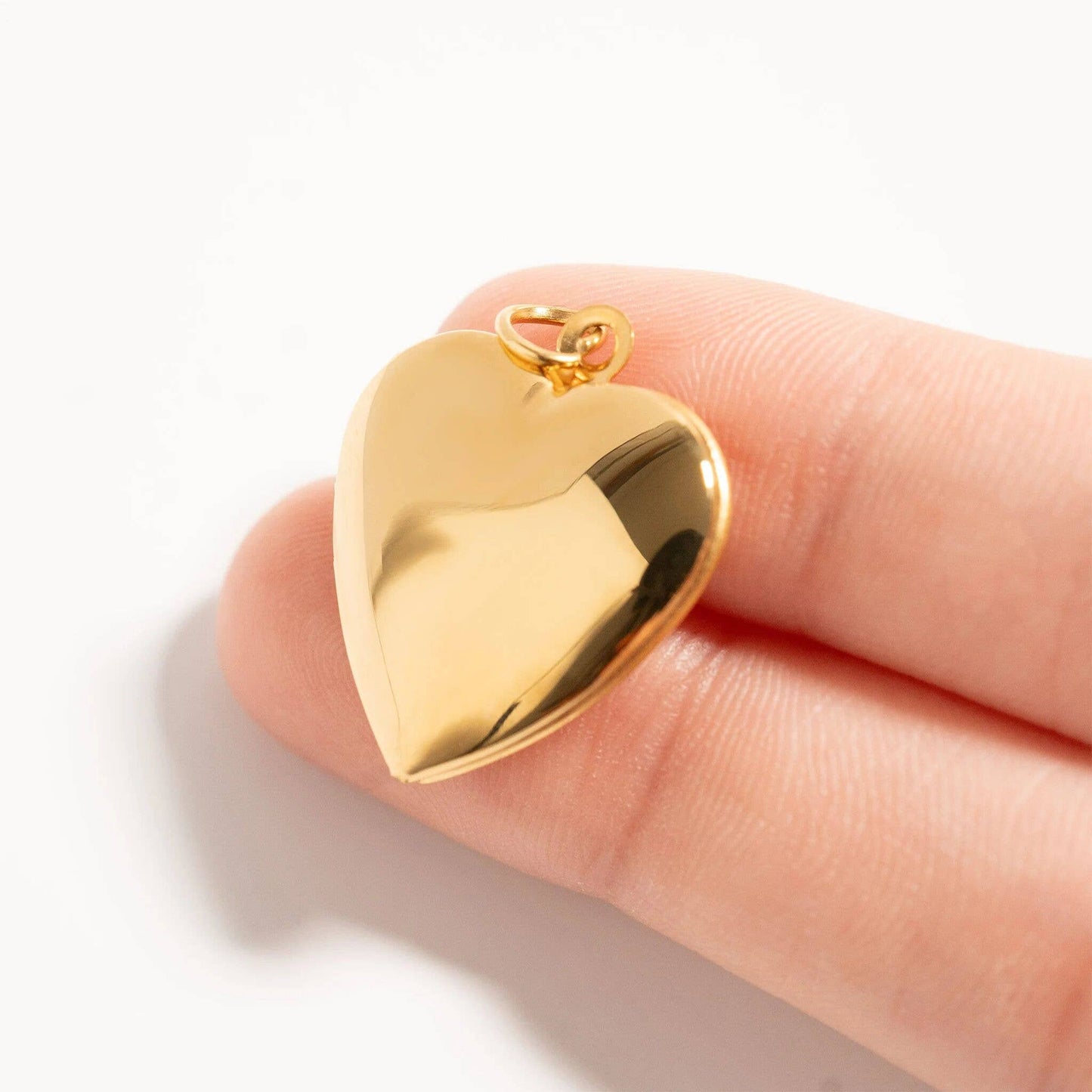 18K Gold PVD Stainless Steel Heart Locket / PDL0239: Stainless