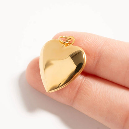18K Gold PVD Stainless Steel Heart Locket / PDL0239: Stainless