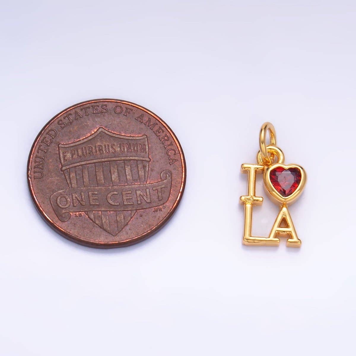 24K Gold Filled "I LOVE LA, NY" (Los Angeles, New York) City Script CZ Charm | W322 W323: New York