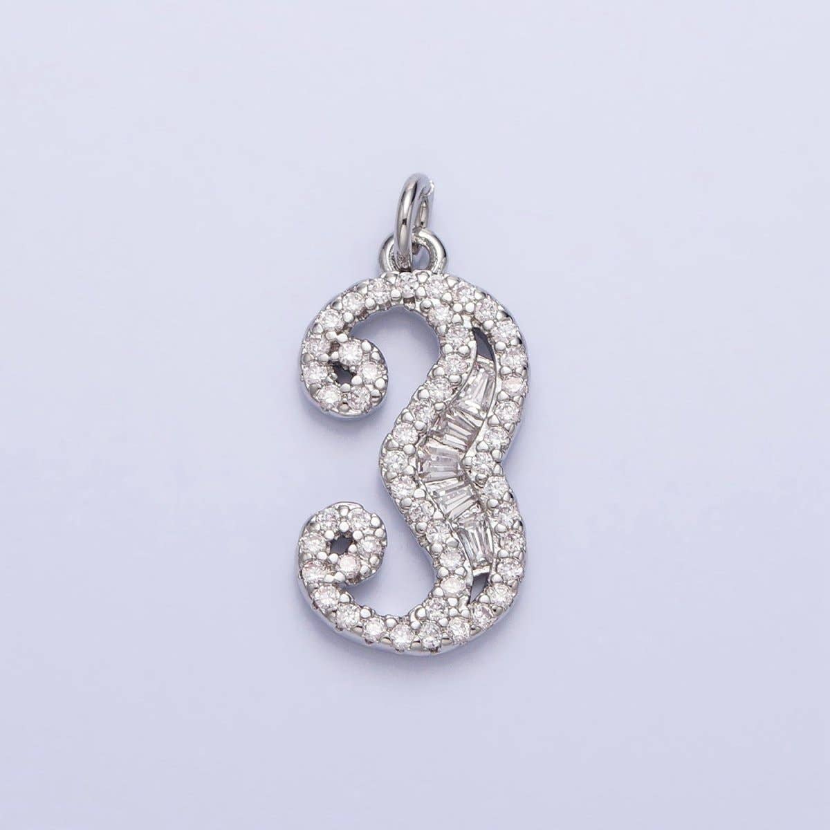 Micro Pave CZ Numbering Charms Pave Dangle Silver Number Charms Women Pave Number Findings Number 0-9 Charms AC529 - AC538: 7