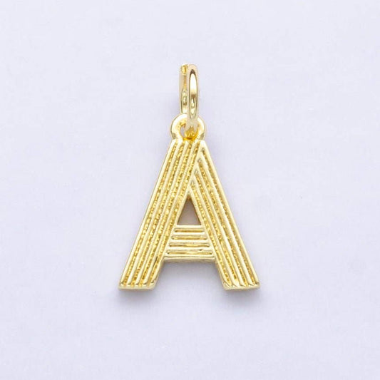 24K Gold Filled Groovy Disco Initial Letter Charm | A185 - A197: Letter A