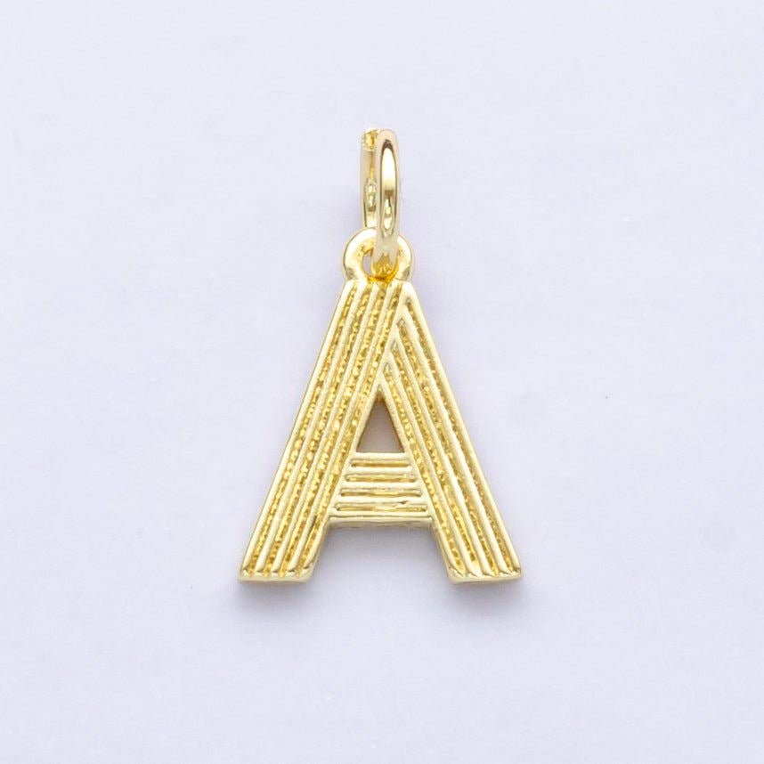 24K Gold Filled Groovy Disco Initial Letter Charm | A185 - A197: Letter K