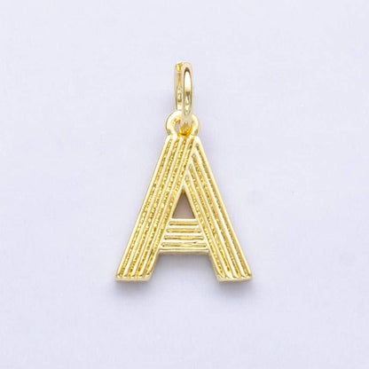 24K Gold Filled Groovy Disco Initial Letter Charm | A185 - A197: Letter J