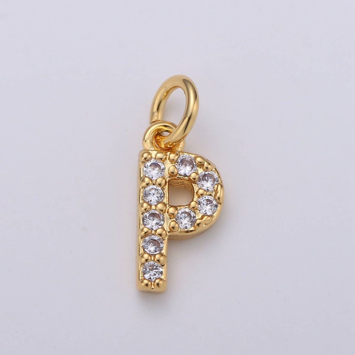 14k Gold Filled Tiny CZ Initial, Letter Alphabet Micro Pave charms Dainty Gold Cubic Pendant Charm for Necklace Bracelet Earring Add on A-099 to A-111: By Set