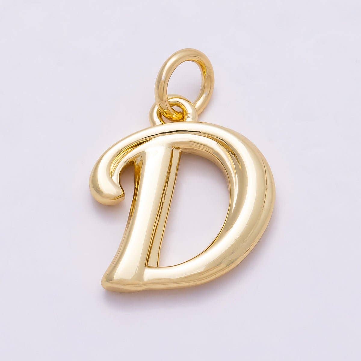 16K Gold Filled 14mm Minimalist Molten Alphabet Initial Letter Charm | Charms-00908 ~ Charms-00933: Letter A